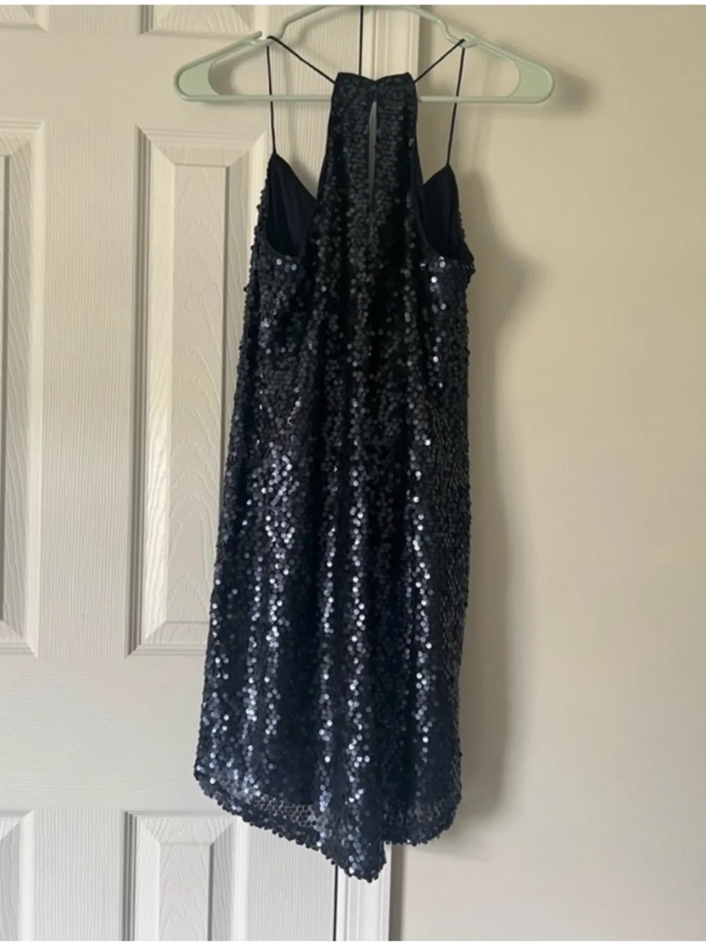 Express Navy Sequin Mini Dress XS Party Cocktail Holiday New Years - Picture 4 of 6